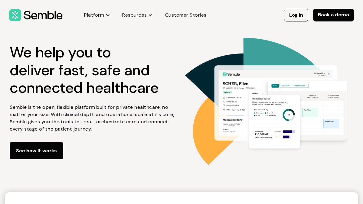 Screenshot of semble.io interface