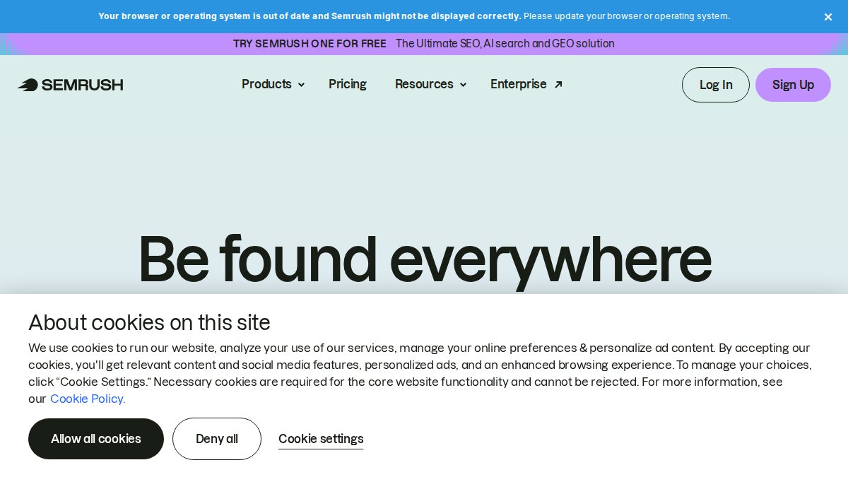 Screenshot of semrush.com interface