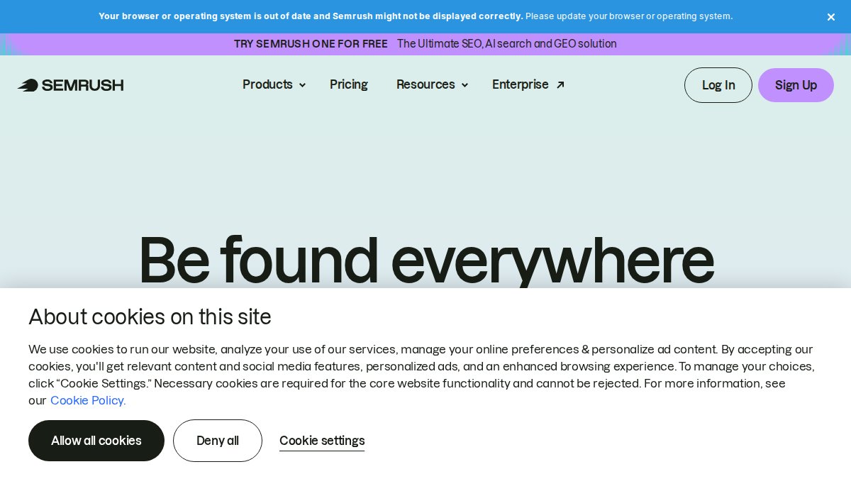 Screenshot of semrush.com interface