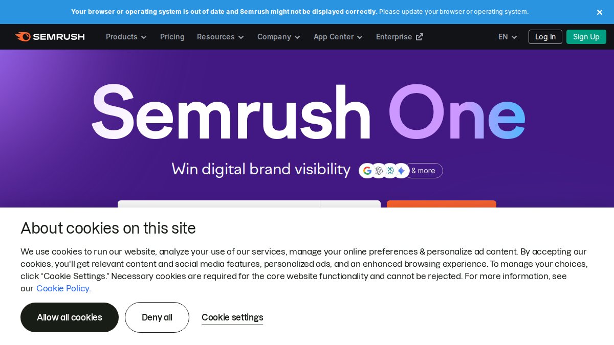 Screenshot of semrush.com interface