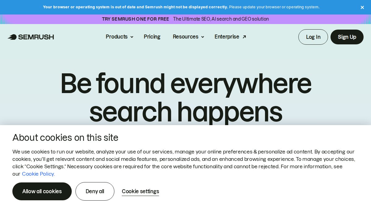 Screenshot of semrush.com interface