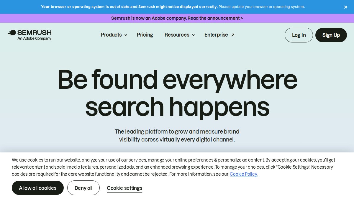 Screenshot of semrush.com interface