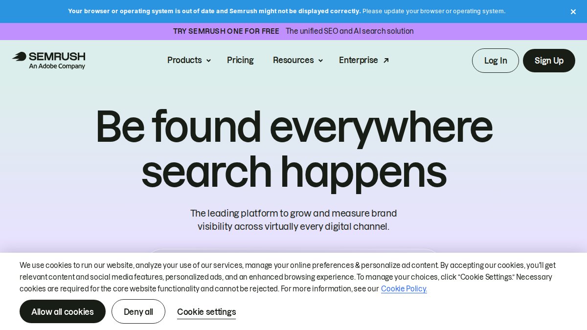 Screenshot of semrush.com interface