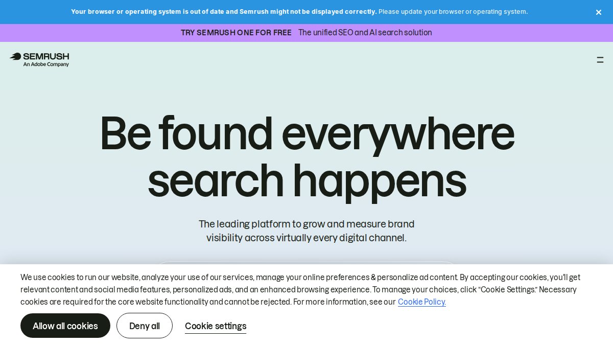 Screenshot of semrush.com interface