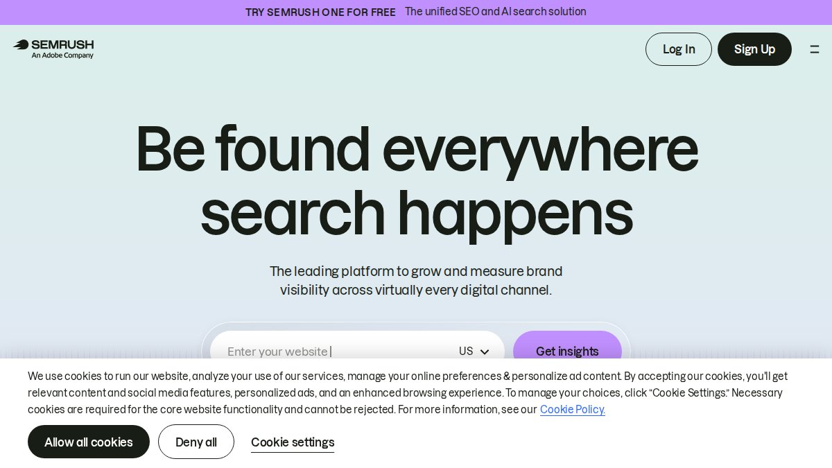 Screenshot of semrush.com interface