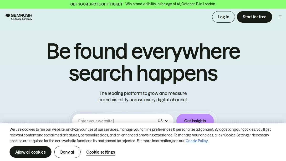 Screenshot of semrush.com interface