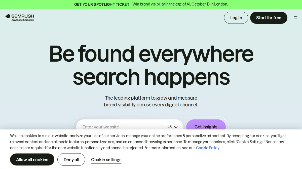 Screenshot of semrush.com interface
