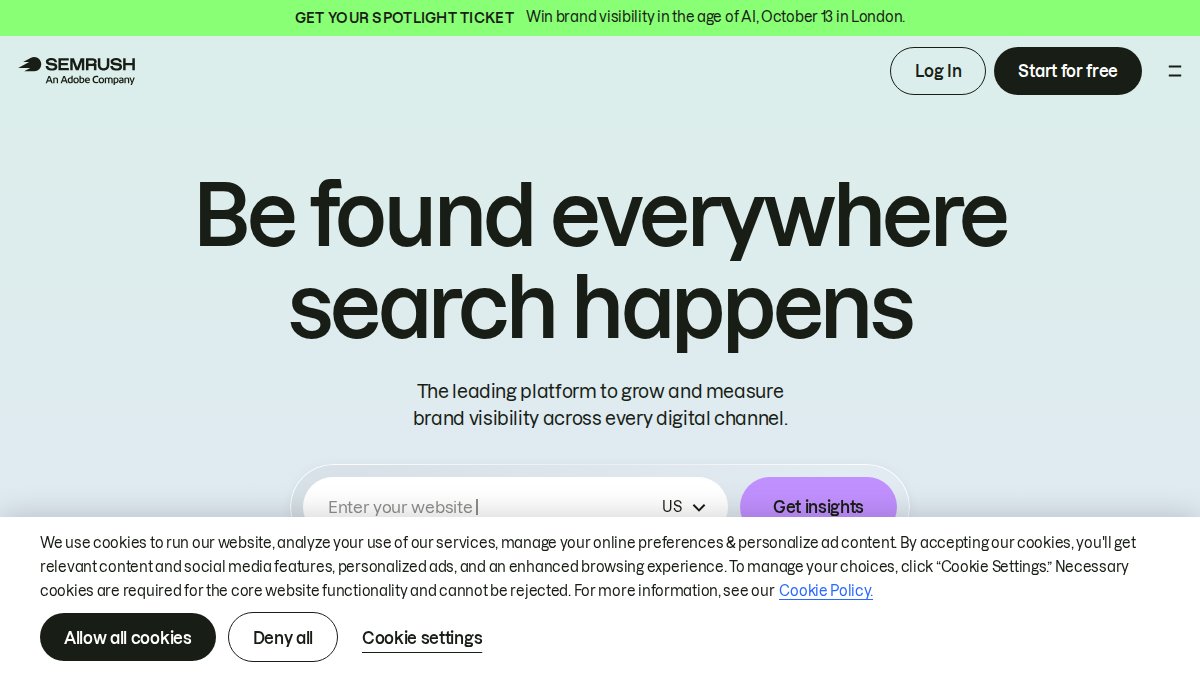 Screenshot of semrush.com interface