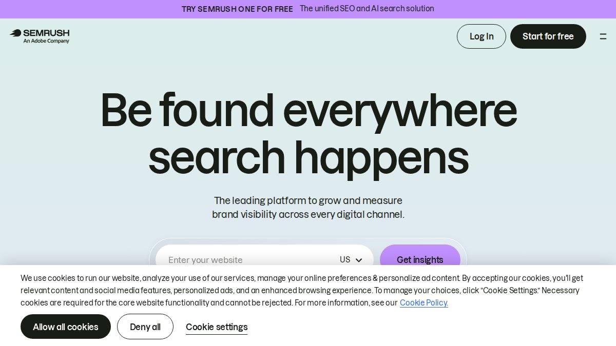 Screenshot of semrush.com interface