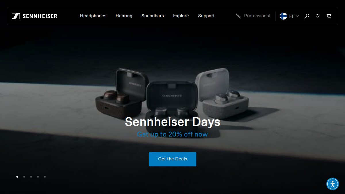 Screenshot of sennheiser-hearing.com interface