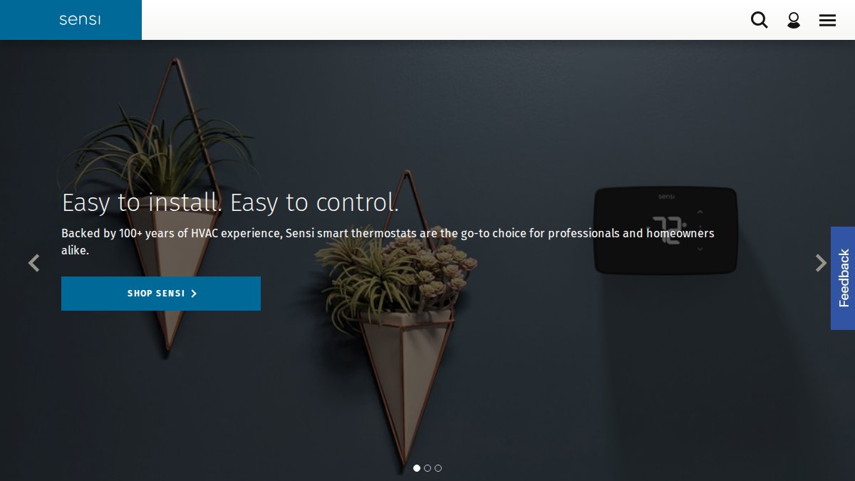 Screenshot of sensi.copeland.com interface