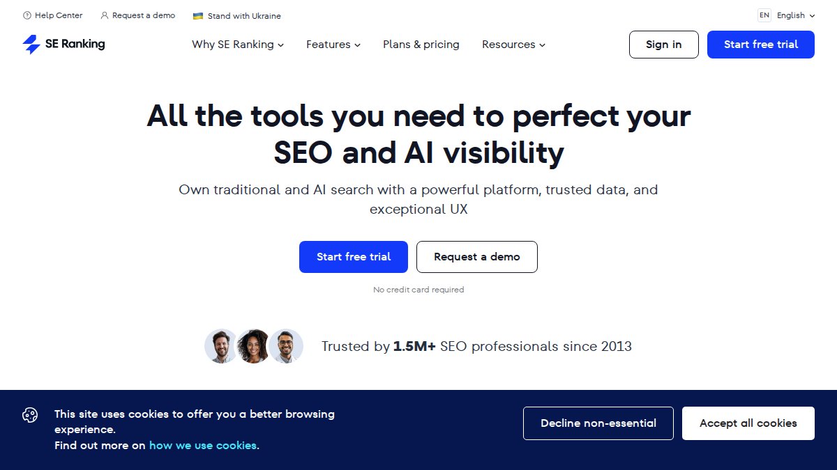 Screenshot of seranking.com interface