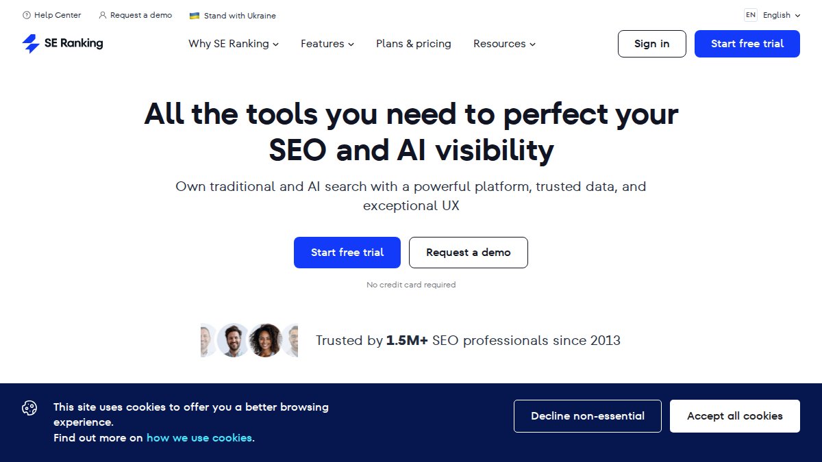Screenshot of seranking.com interface