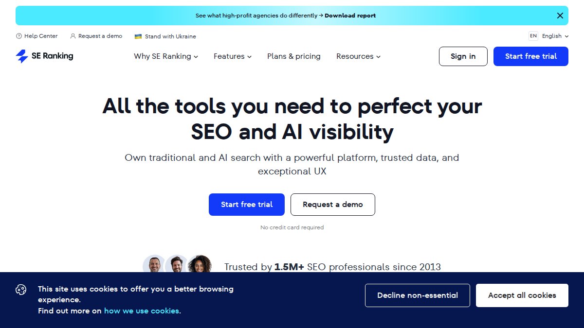 Screenshot of seranking.com interface