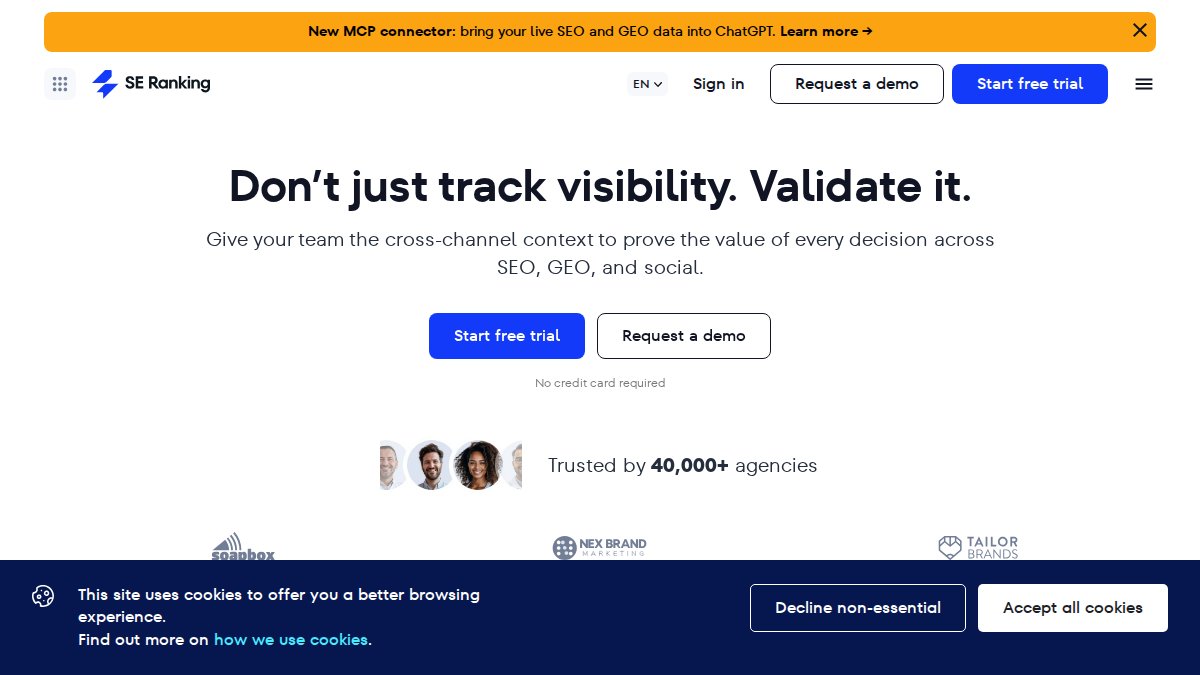 Screenshot of seranking.com interface