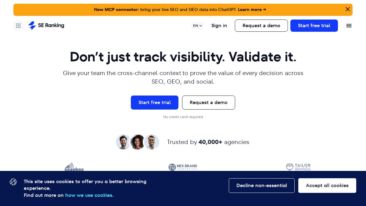 Screenshot of seranking.com interface