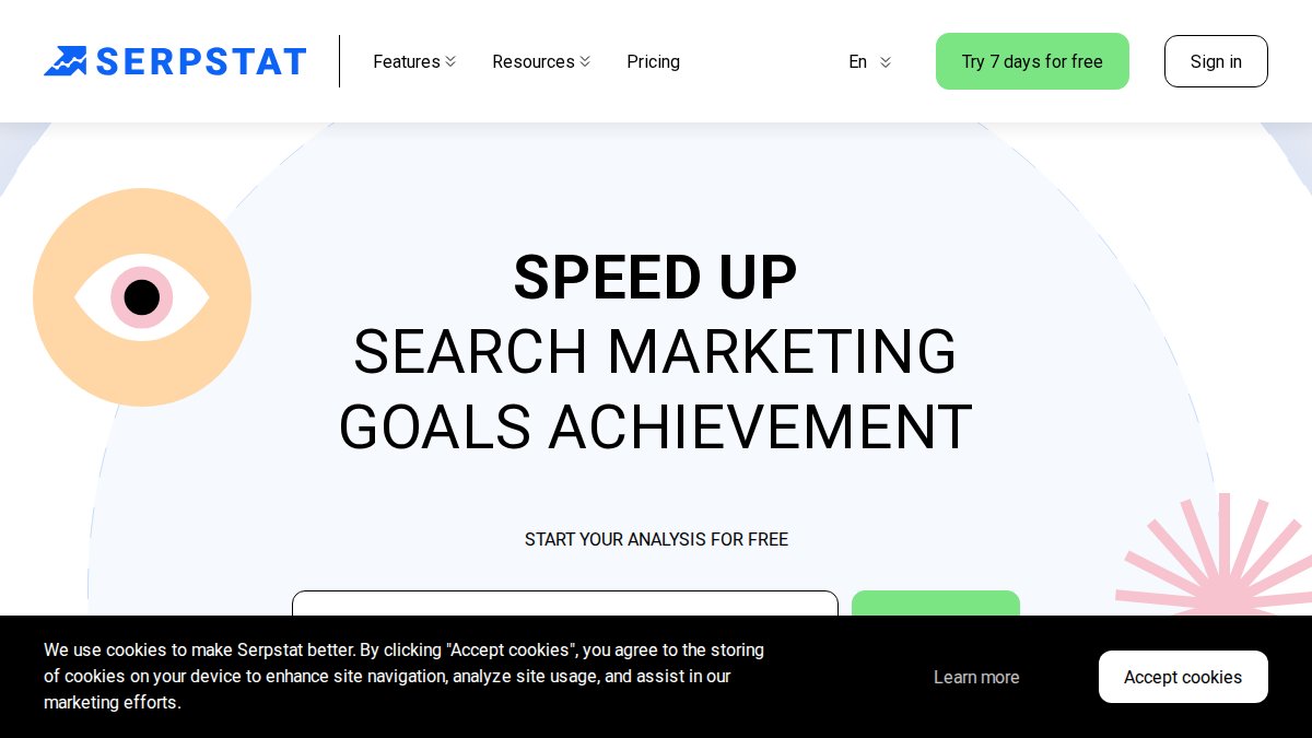 Screenshot of serpstat.com interface