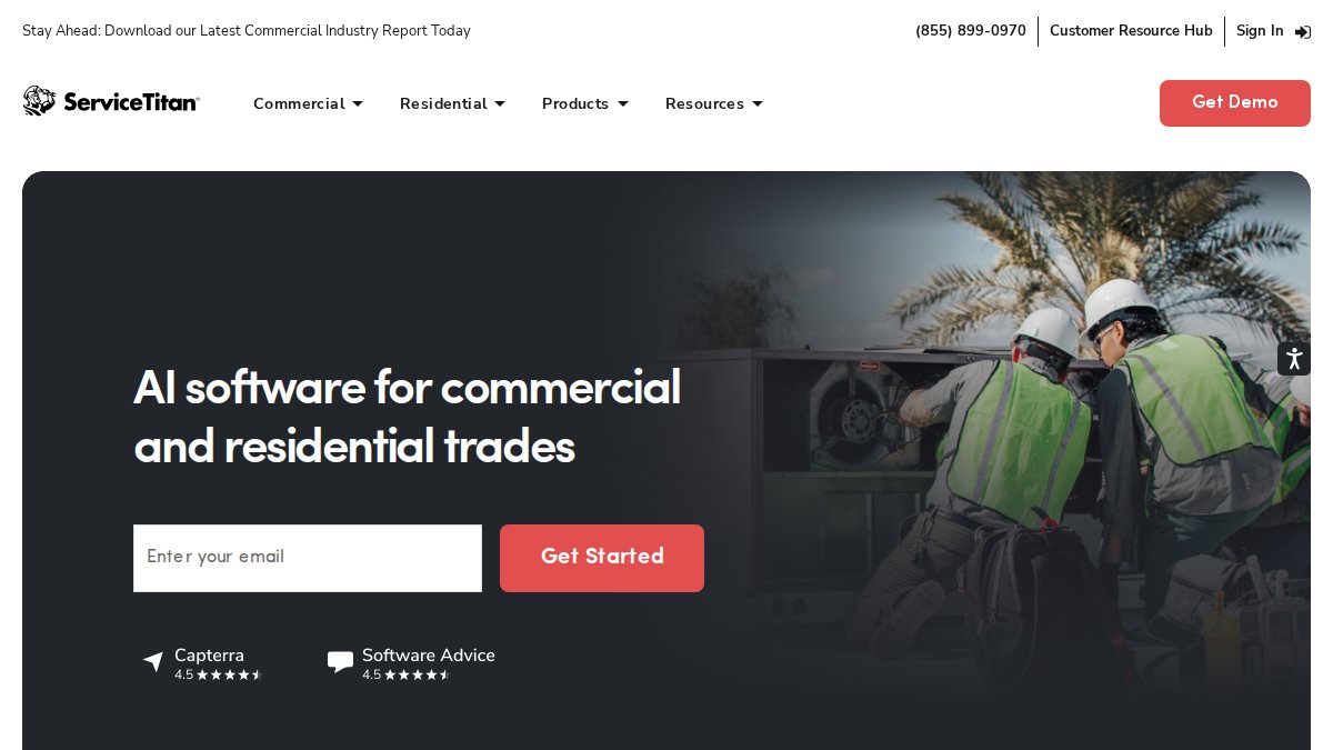 Screenshot of servicetitan.com interface