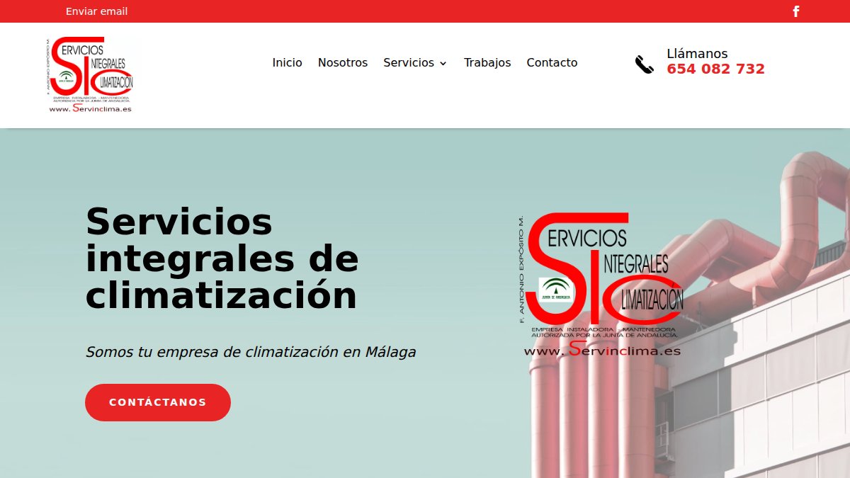 Screenshot of servinclima.es interface