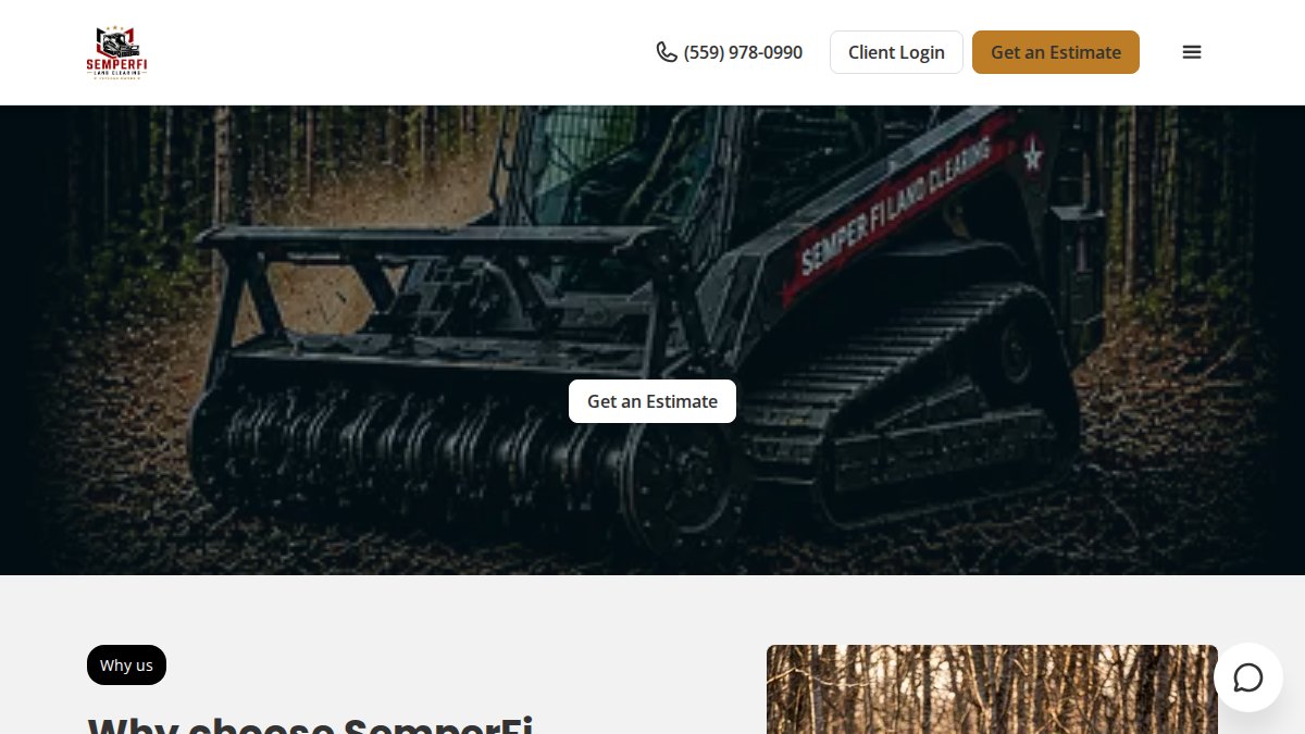 Screenshot of sflandclearing.com interface