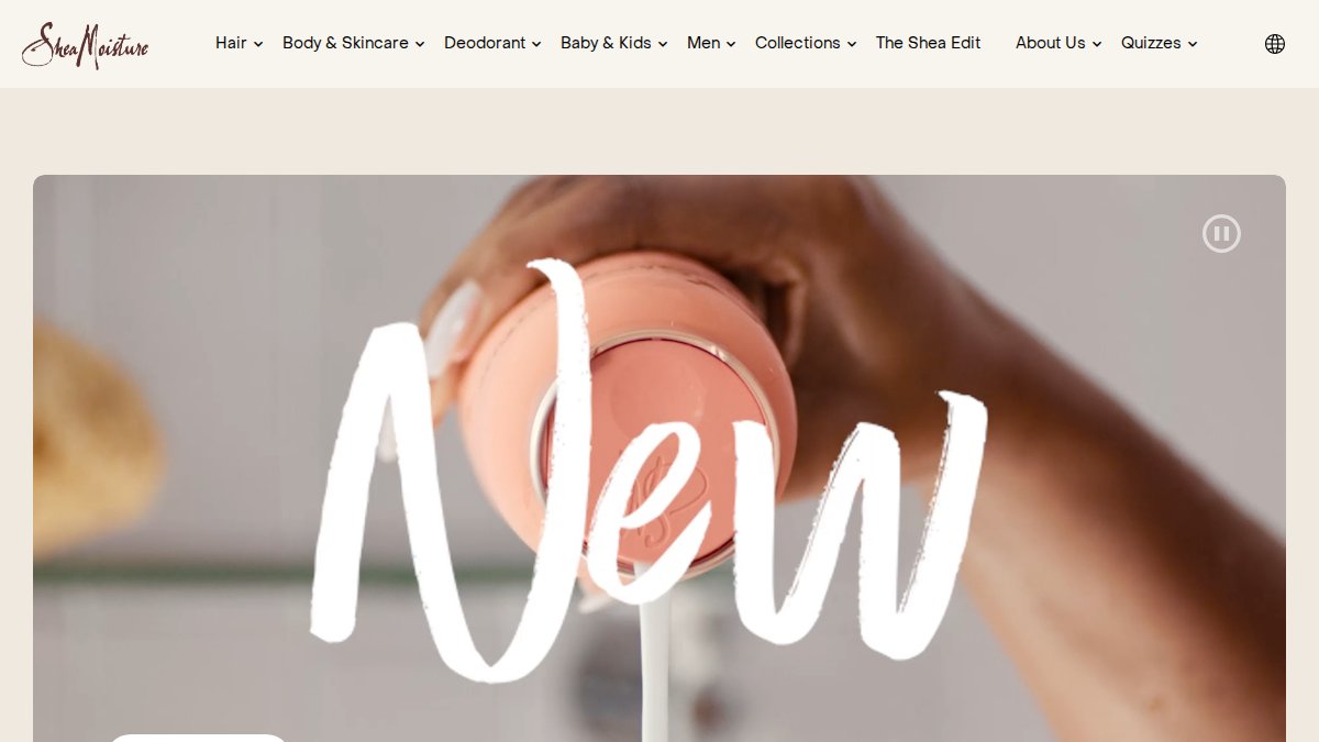 Screenshot of sheamoisture.com interface
