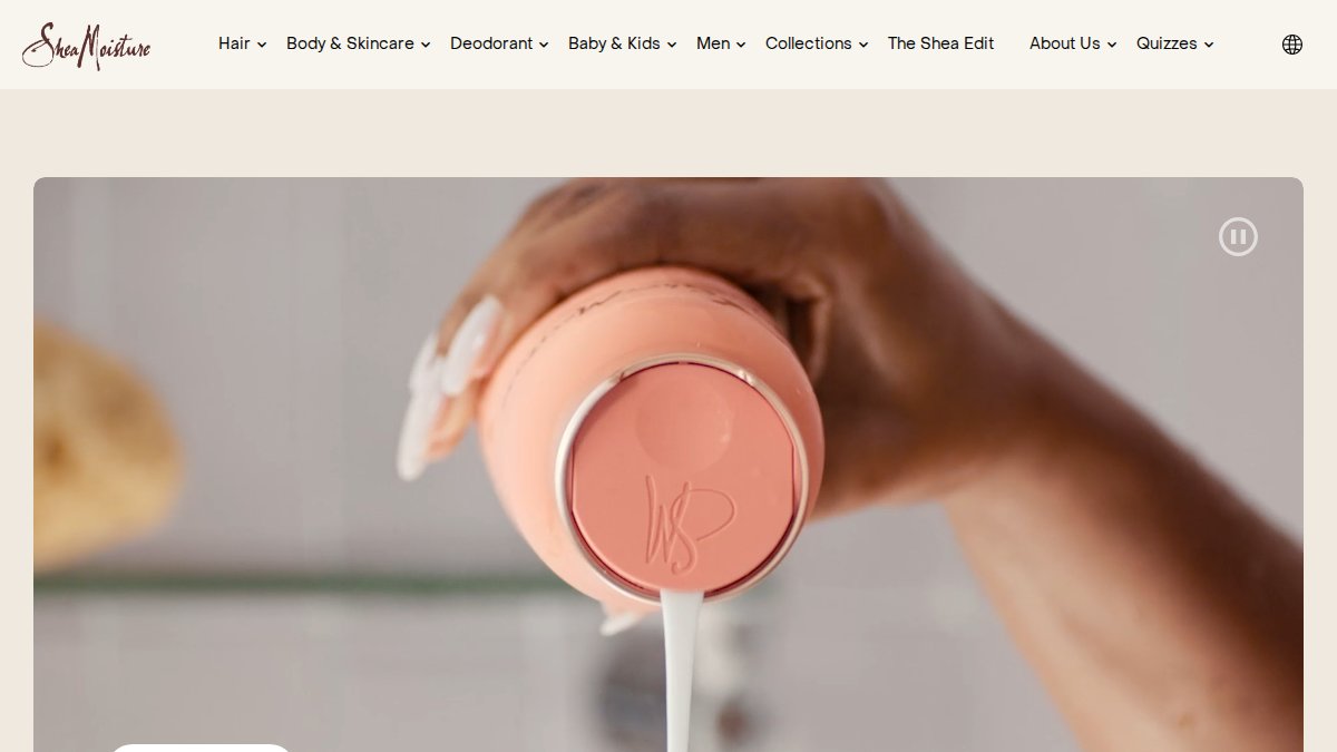 Screenshot of sheamoisture.com interface
