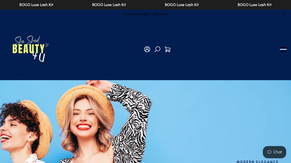 Screenshot of sheshedbeauty4u.com interface