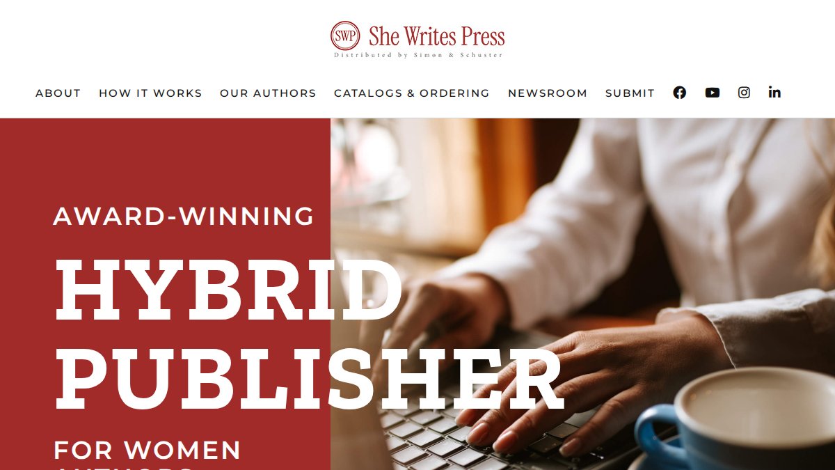 Screenshot of shewritespress.com interface