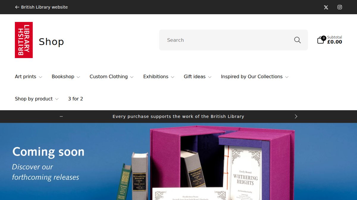 Screenshot of shop.bl.uk interface