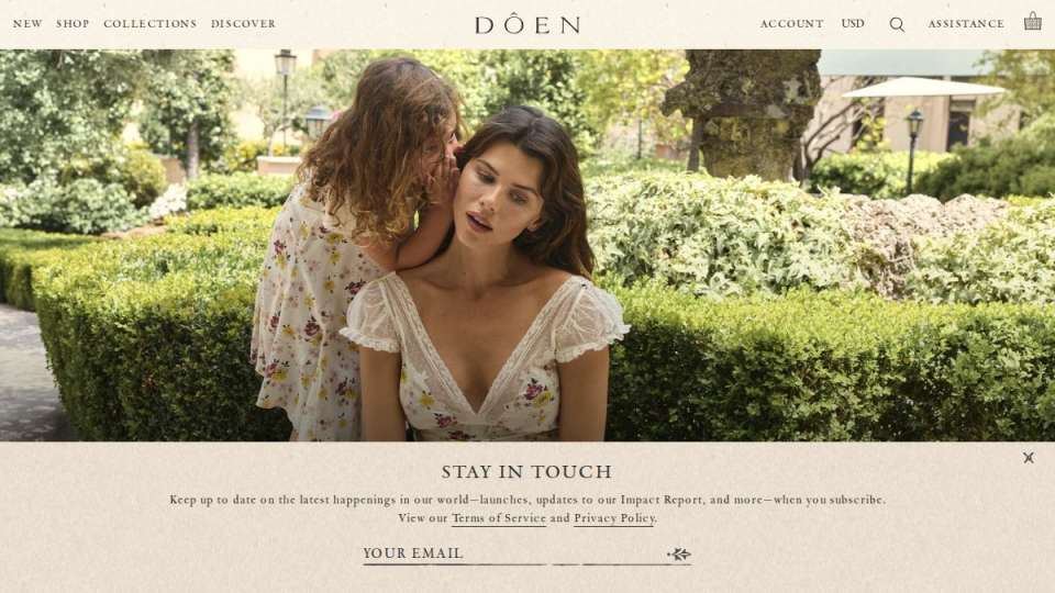 Screenshot of shopdoen.com interface