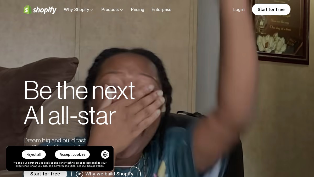 Screenshot of shopify.com interface