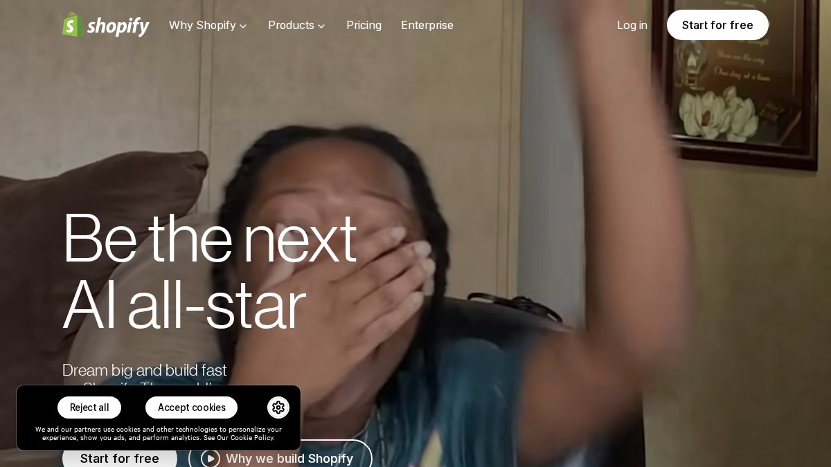 Screenshot of shopify.com interface