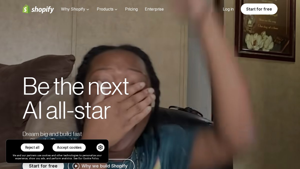 Screenshot of shopify.com interface