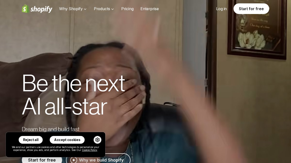 Screenshot of shopify.com interface