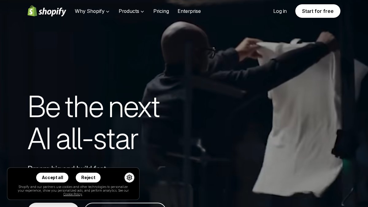 Screenshot of shopify.com interface