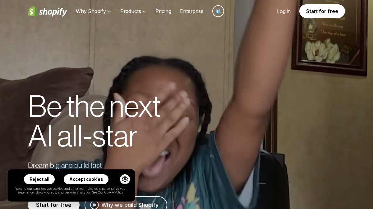 Screenshot of shopify.co.uk interface