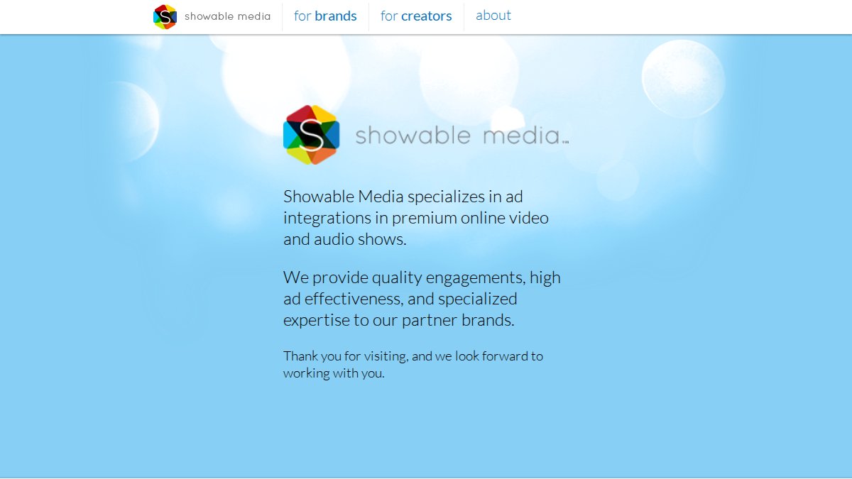 Screenshot of showable.com interface