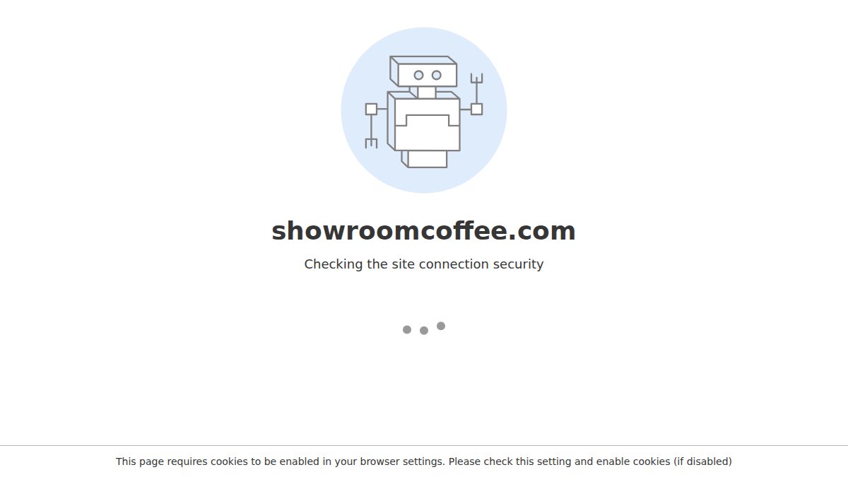 Screenshot of showroomcoffee.com interface
