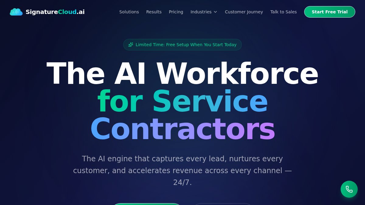 Screenshot of signaturecloudai.com interface