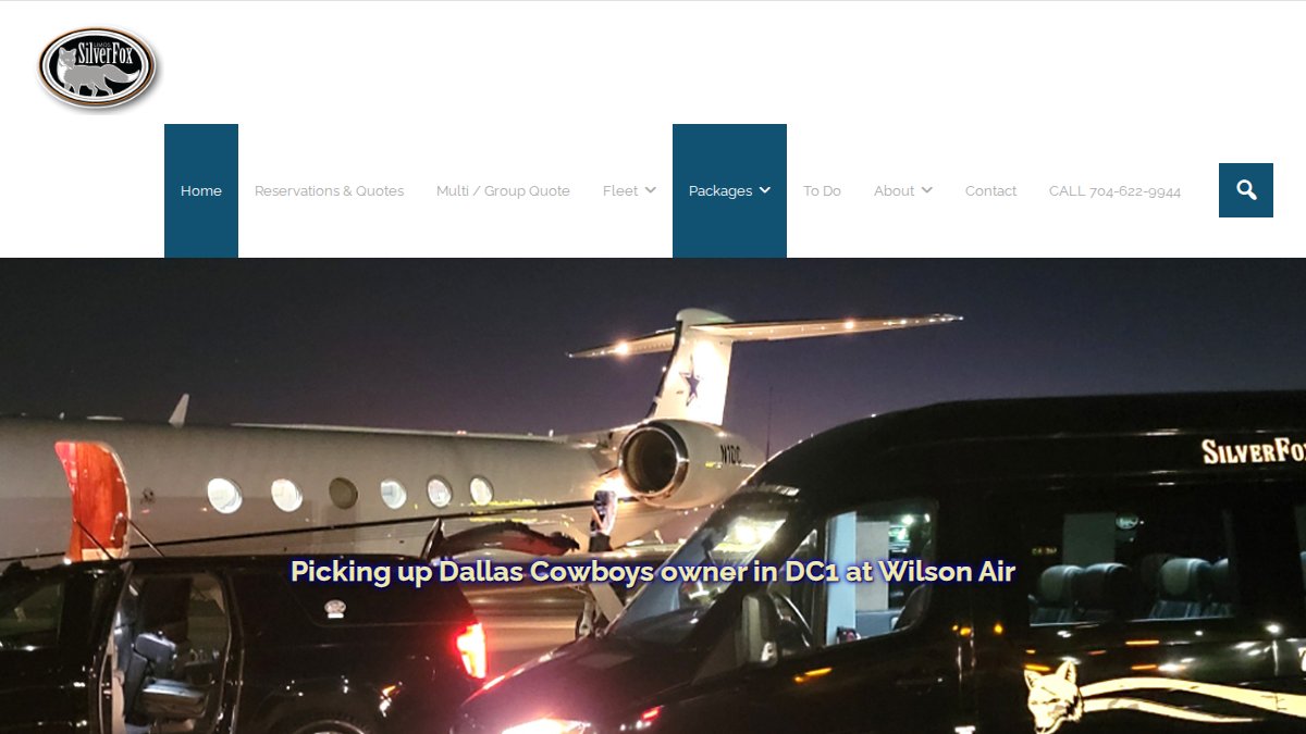 Screenshot of silverfoxlimos.com interface
