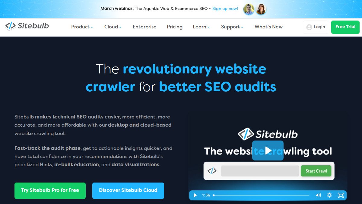 Screenshot of sitebulb.com interface