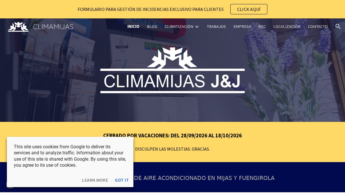 Captura de la página web de Climamijas J&J