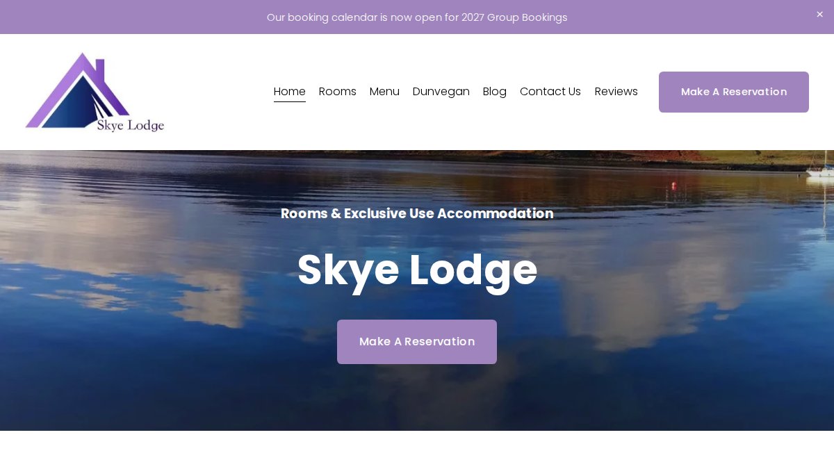 Screenshot of skyelodge.co.uk interface