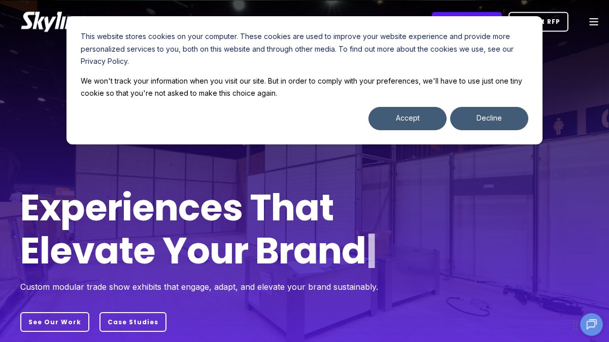 Screenshot of skyline.com interface