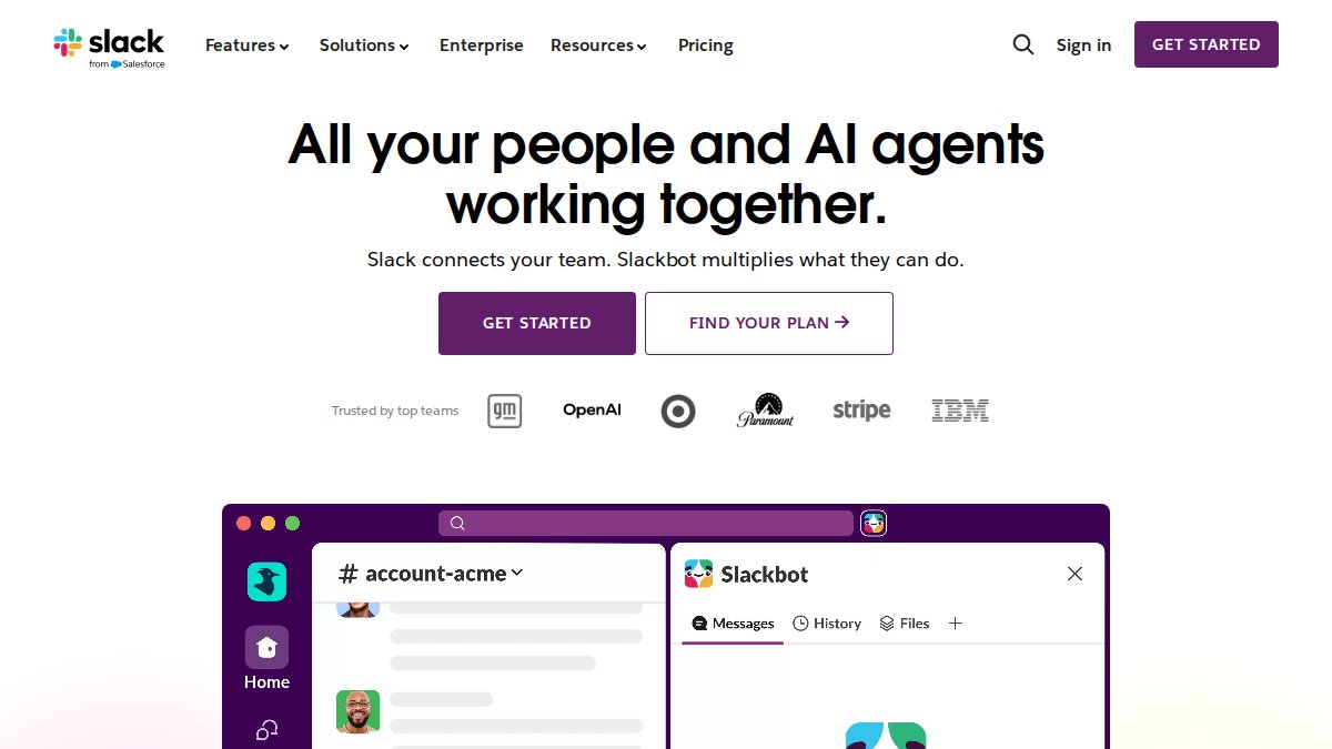 Screenshot of slack.com interface