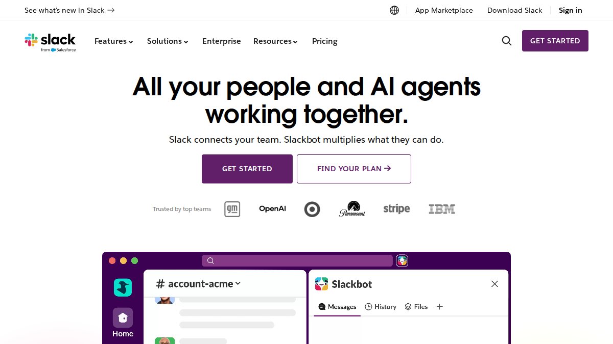 Screenshot of slack.com interface