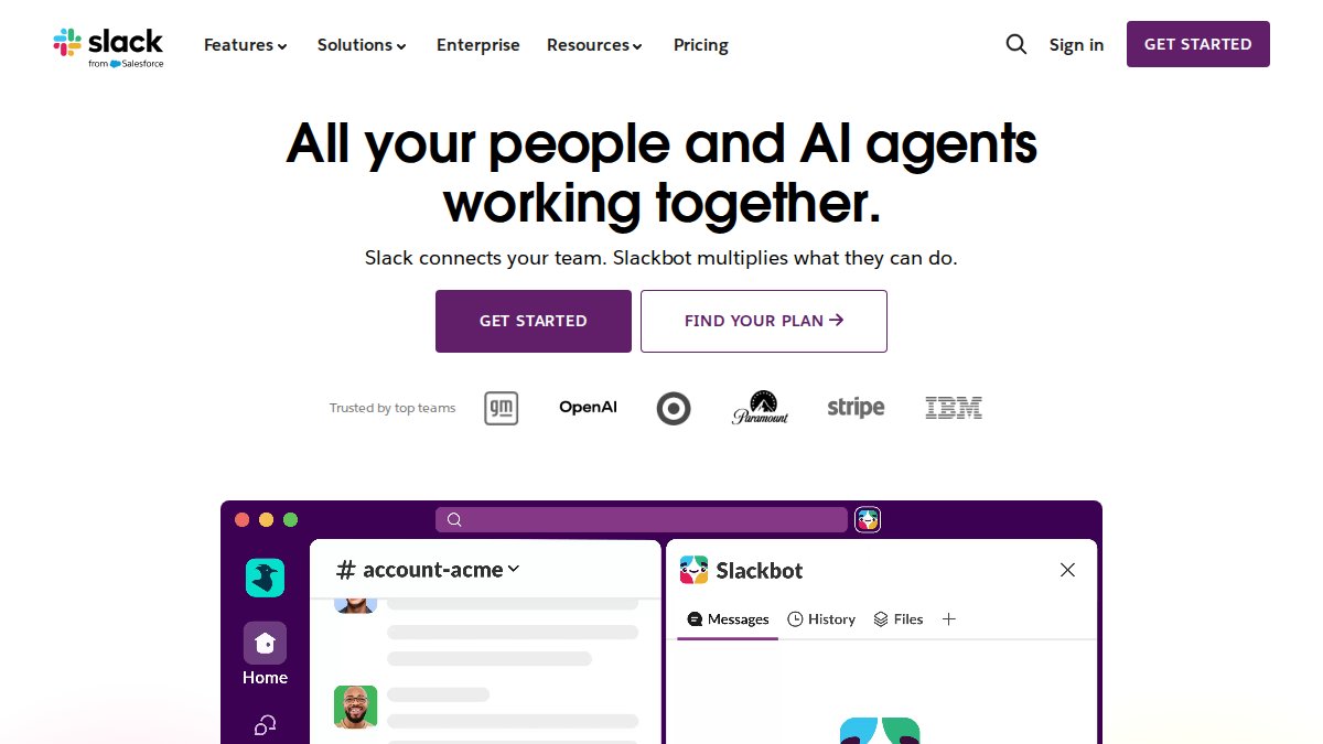 Screenshot of slack.com interface