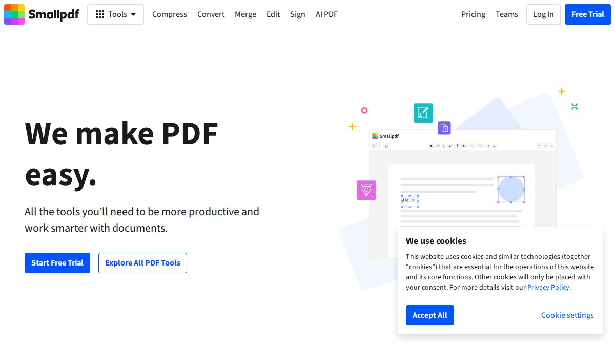 Screenshot of smallpdf.com interface