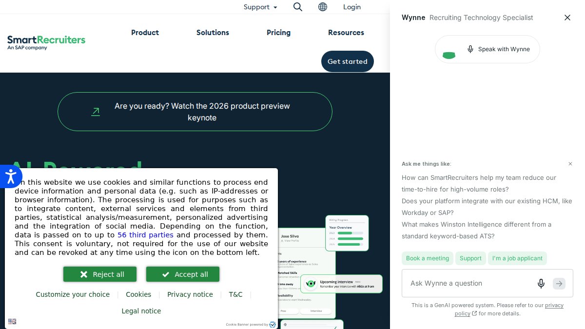 Screenshot of smartrecruiters.com interface