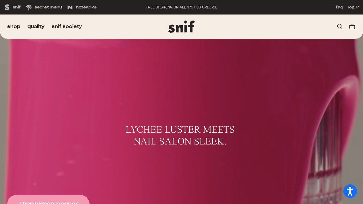 Screenshot of snif.co interface